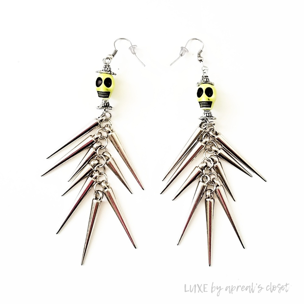 Multi Dangle Sugar Skull & Sipke Earrings